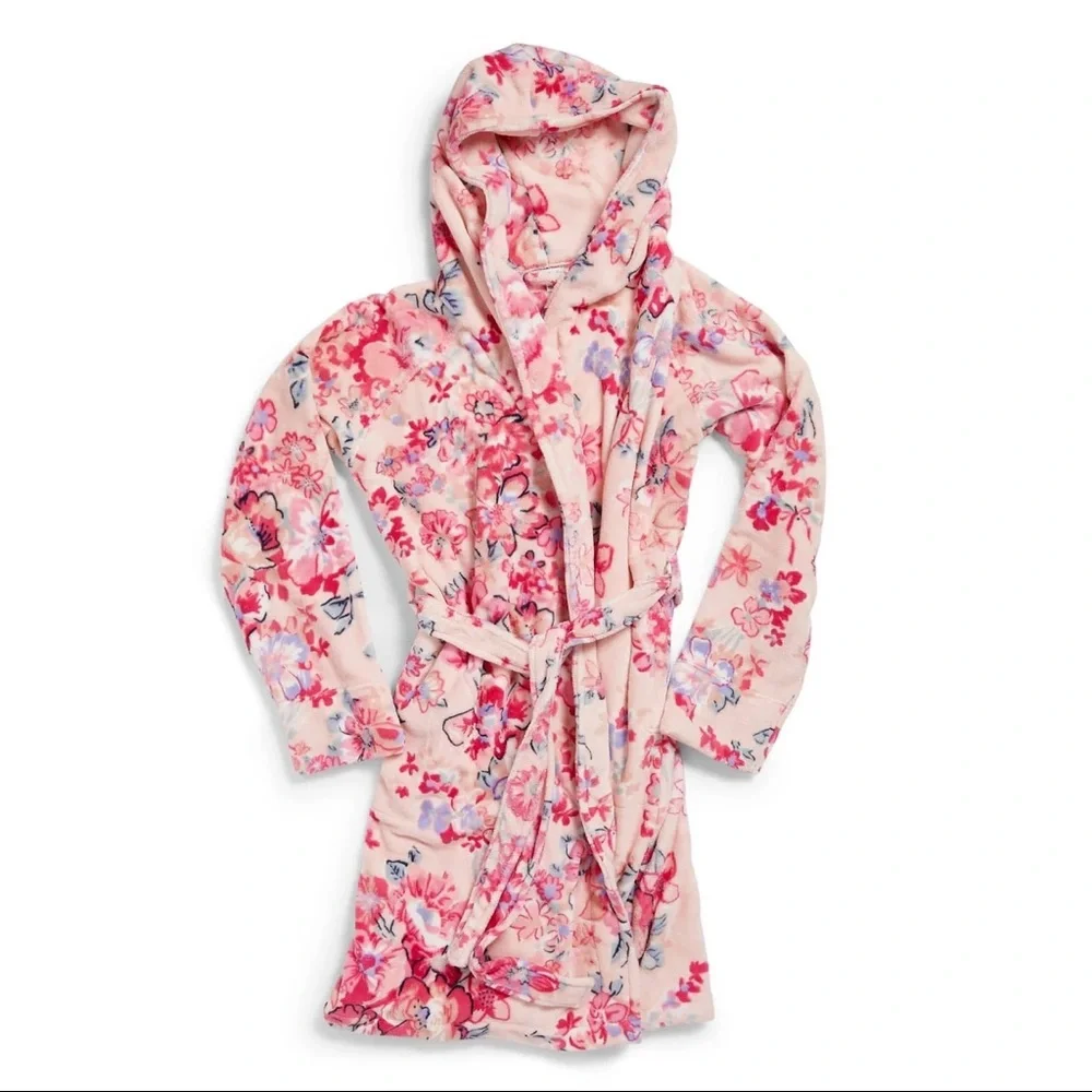 Vera Bradley Plush Fleece Robe Pretty Posies Pink Small/Medium FREE SHIPPING - Picture 2 of 6